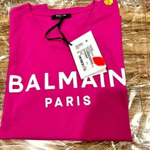 Balmain - 3 Button Flocked Logo T-shirt « Brand New »